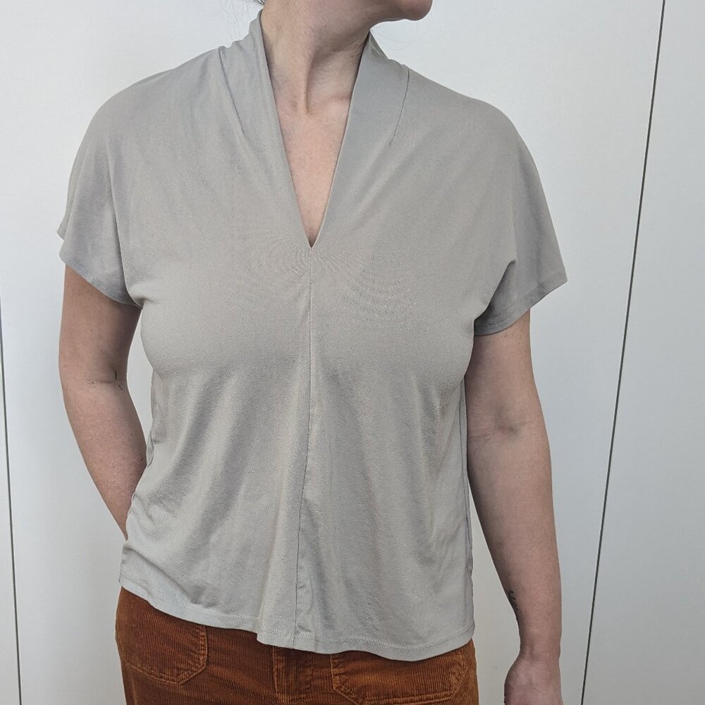 H&M Heather Grey Short Sleeve Blouse
